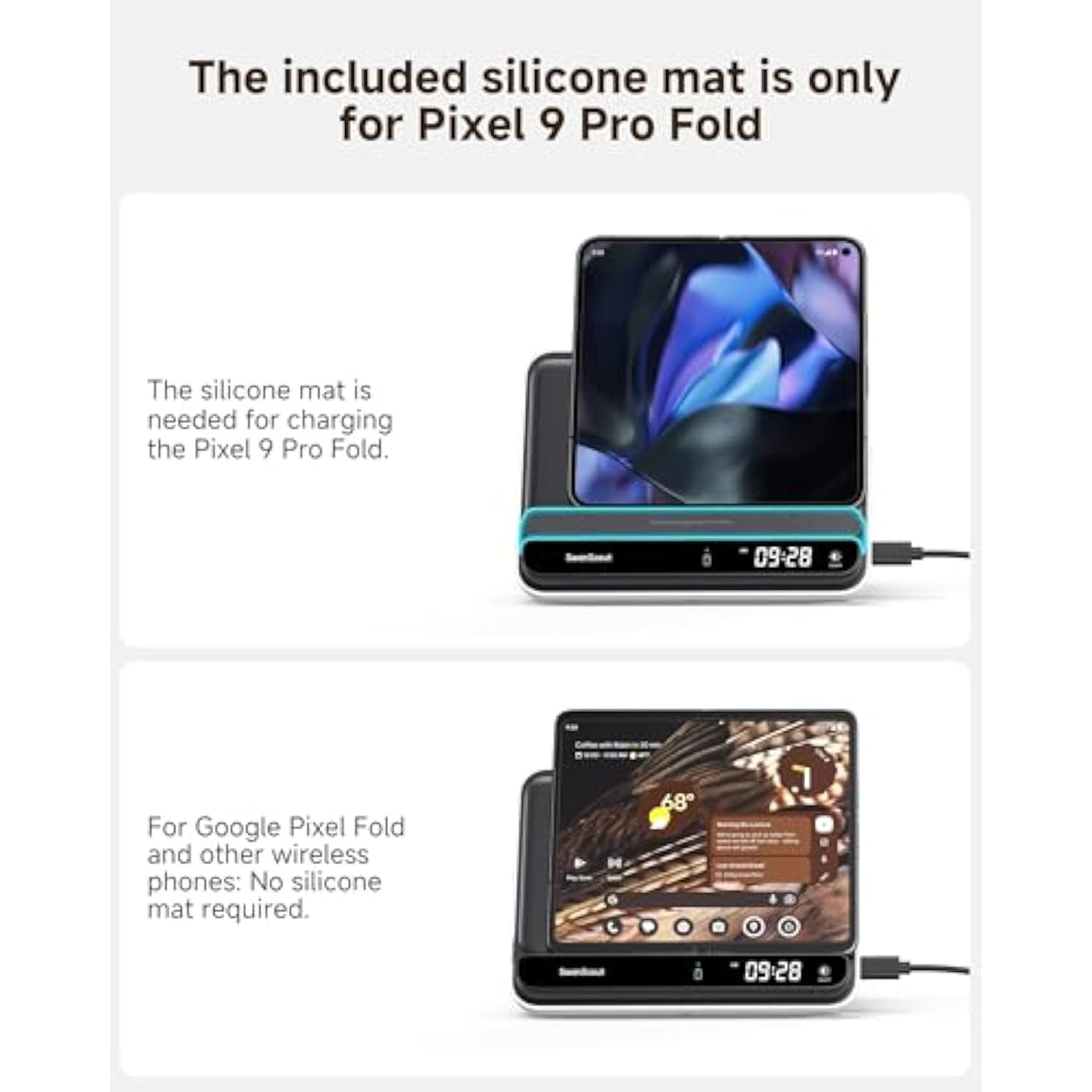 Charging Station For Google Pixel 10 Pro Fold/10 Pro Xl/9 Pro Fold/9 Pro, Wireless Charger For Pixel Watch 3/2/Fitbit Versa 4/3/Sense 2 (Not For Pixel Watch 1), For Pixel Buds Pro 2, 710Fg2