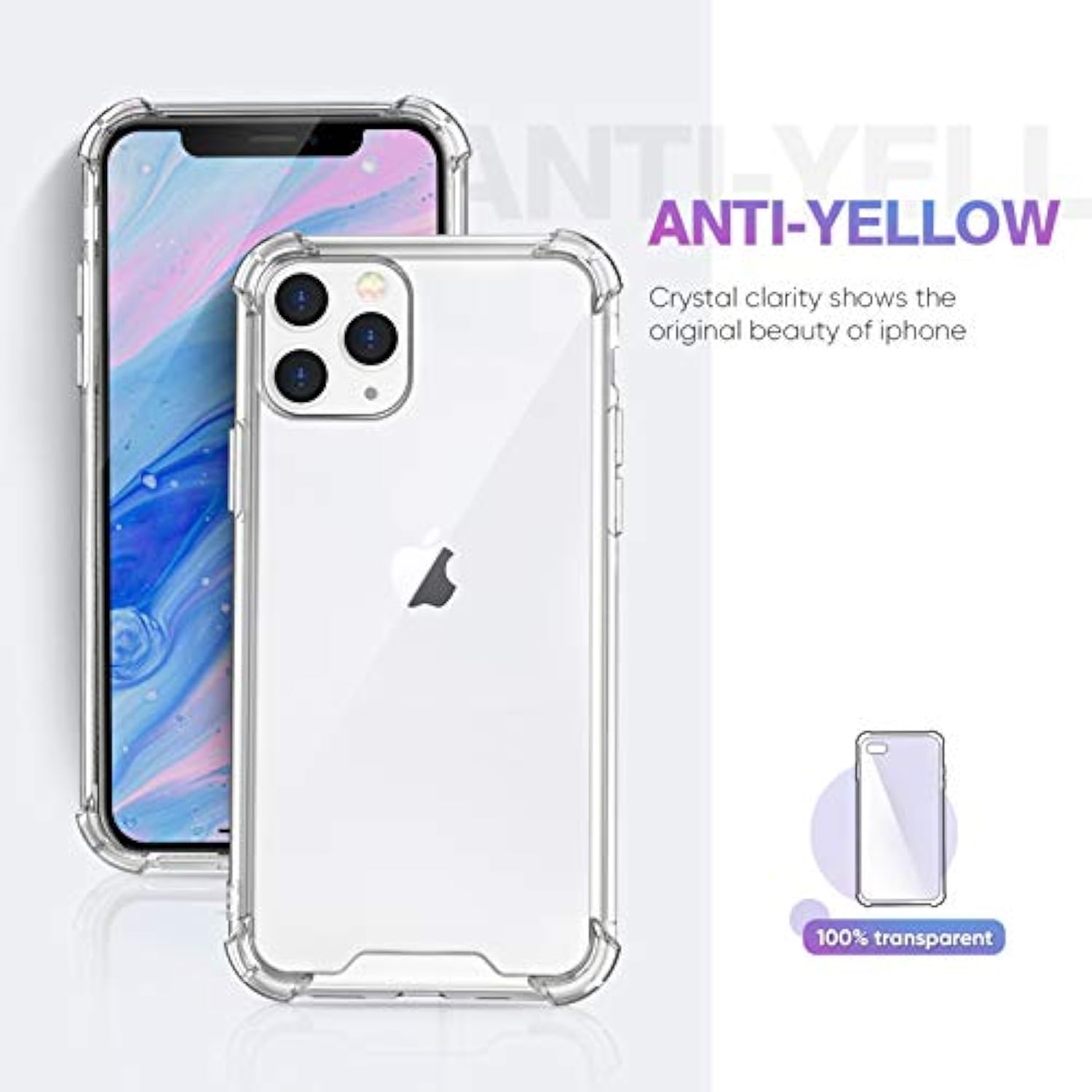 For Iphone 11 Pro Max Case Clear,With 4 Corners Shockproof Protection,Iphone 11 Pro Max Clear Case For Women Men Girls Boys Kids,Case For Iphone 11 Pro Max Phone Clear