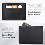 15.6 Inch Laptop Sleeve Case For Lenovo Acer Dell Asus Hp 15.6" Laptop, Lenovo Ideapad, Acer Aspire, Hp Pavilion, Dell Inspiron, Asus Vivobook, Leather Computer Sleeve With 3 Compartments, Black