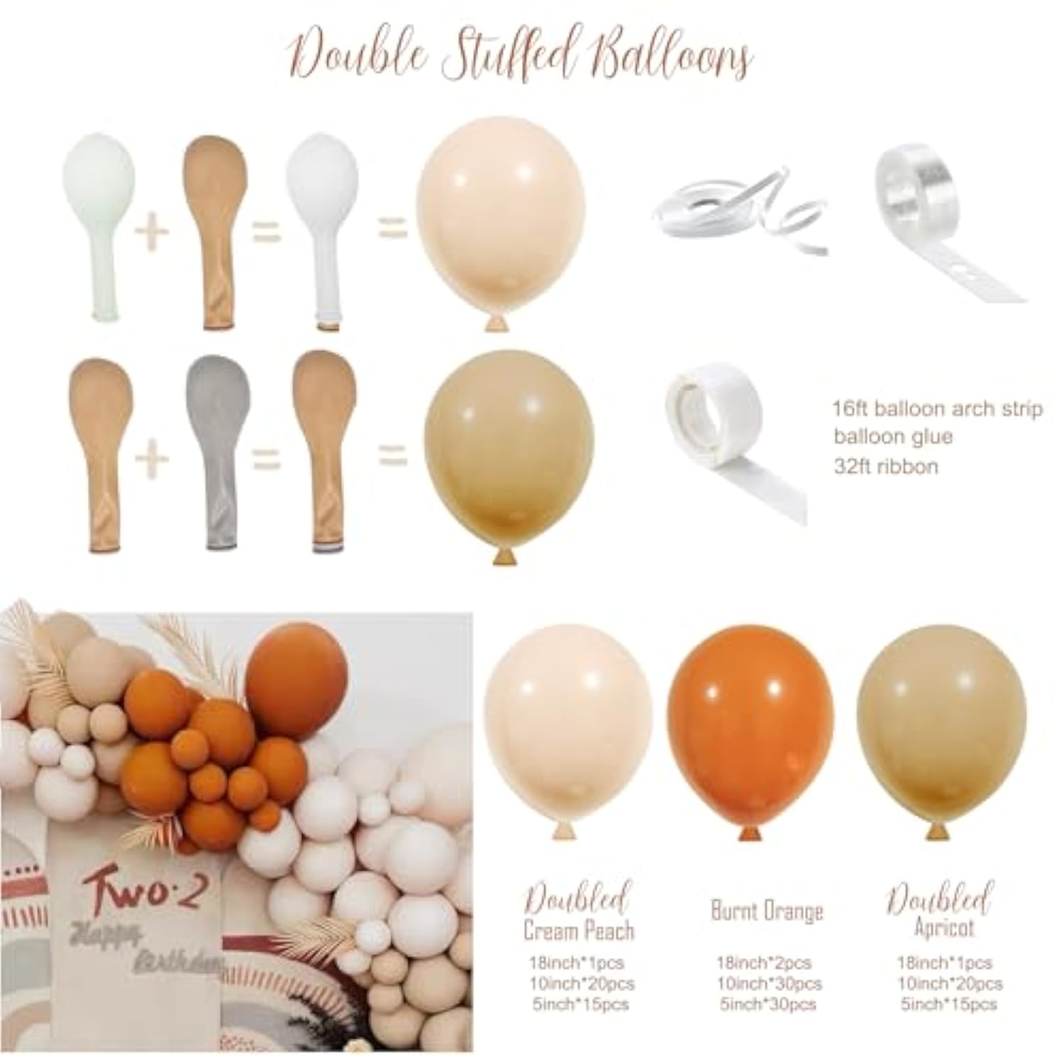 Burnt Orange Balloon Arch Kit: Fall Party Garland, Baby Shower Decor