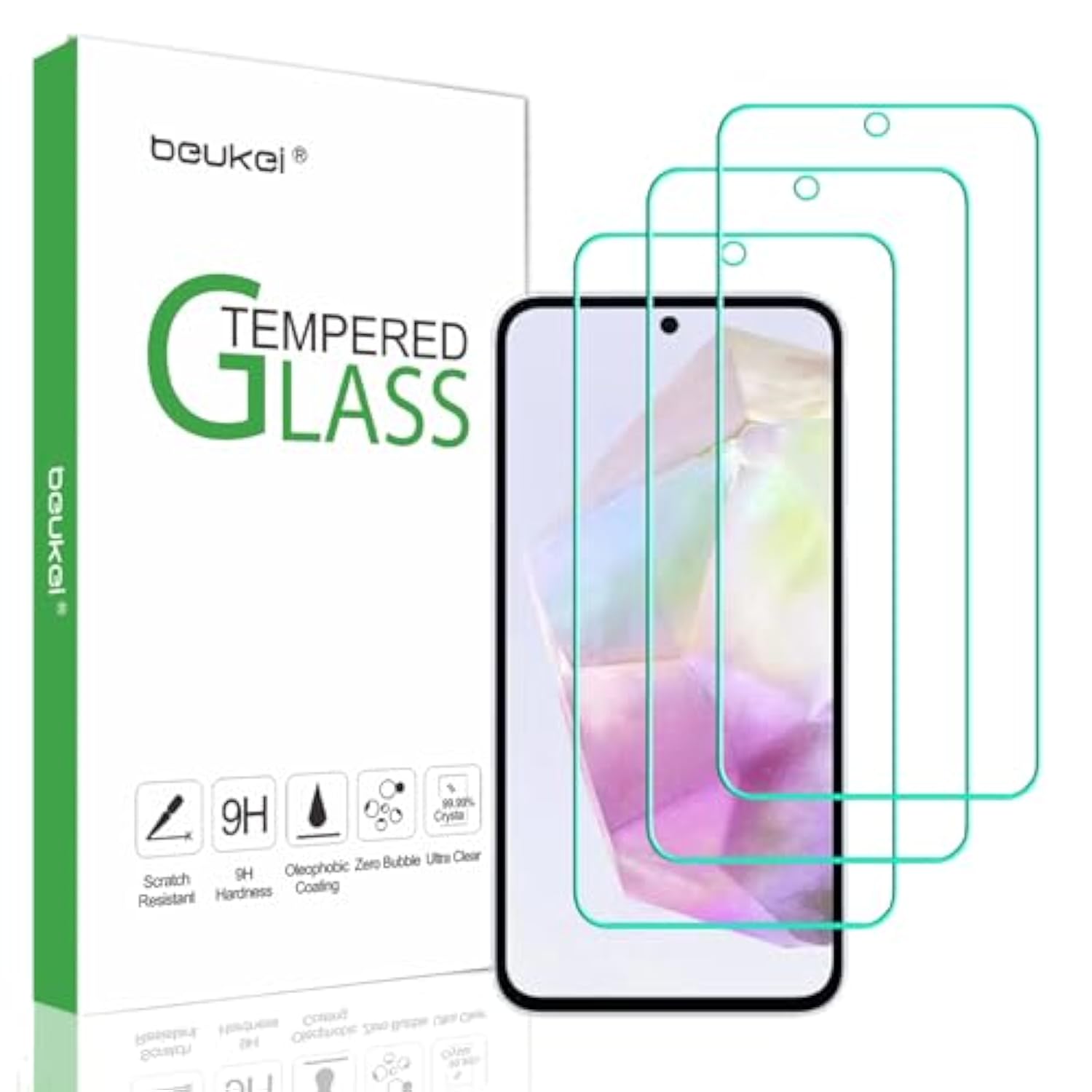(3 Pack) Designed For Samsung Galaxy A35 5G / Galaxy A35 Screen Protector Tempered Glass,Touch Sensitive,Case Friendly, 9H Hardness