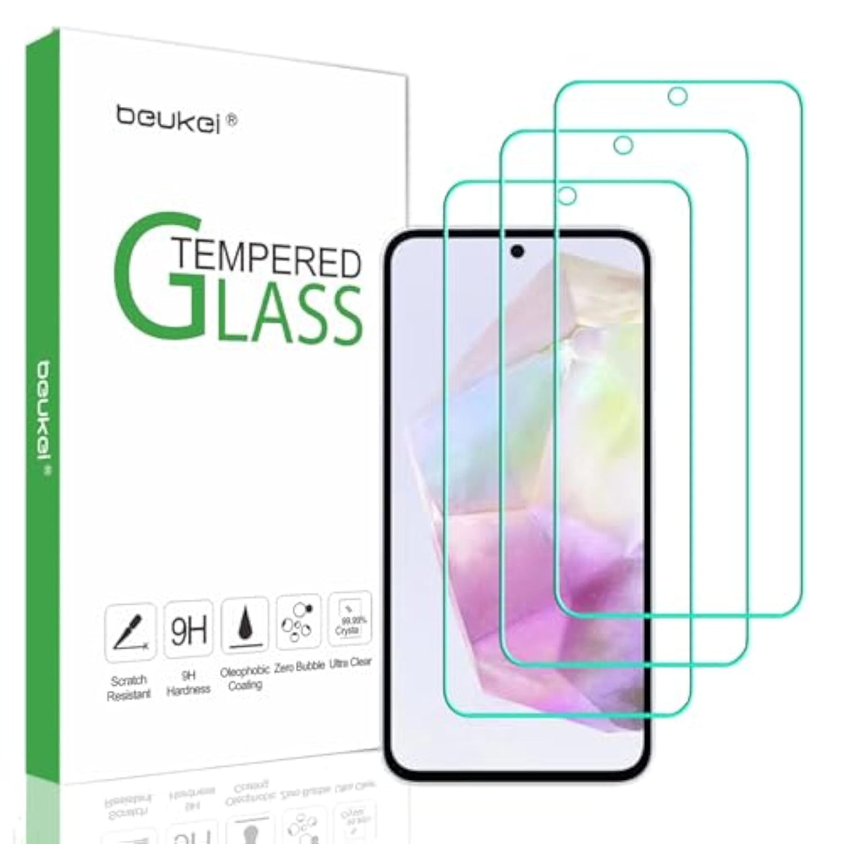 (3 Pack) Designed For Samsung Galaxy A35 5G / Galaxy A35 Screen Protector Tempered Glass,Touch Sensitive,Case Friendly, 9H Hardness