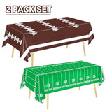 Football Party Decorations Tablecloth Disposable Plastic Touchdown Table Cover Perfect For Football Birthday Party Decorations And Gameday Tailgate Decorations 54 X 108Inch, 2 Pack