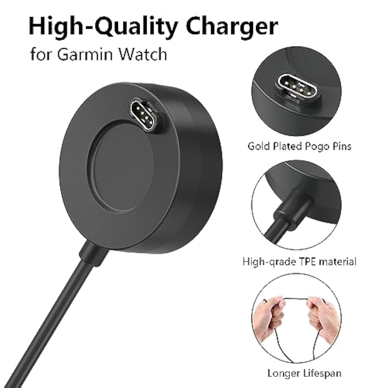 Usb A Charger Compatible With Garmin Watch Charger, Charging Cable For Garmin Watch Fenix 7 7S 7X 6 6S 6X 5 5S 5X, Forerunner 245 945,Instinct,Vivoactive 5/3,3.3Ft/1M