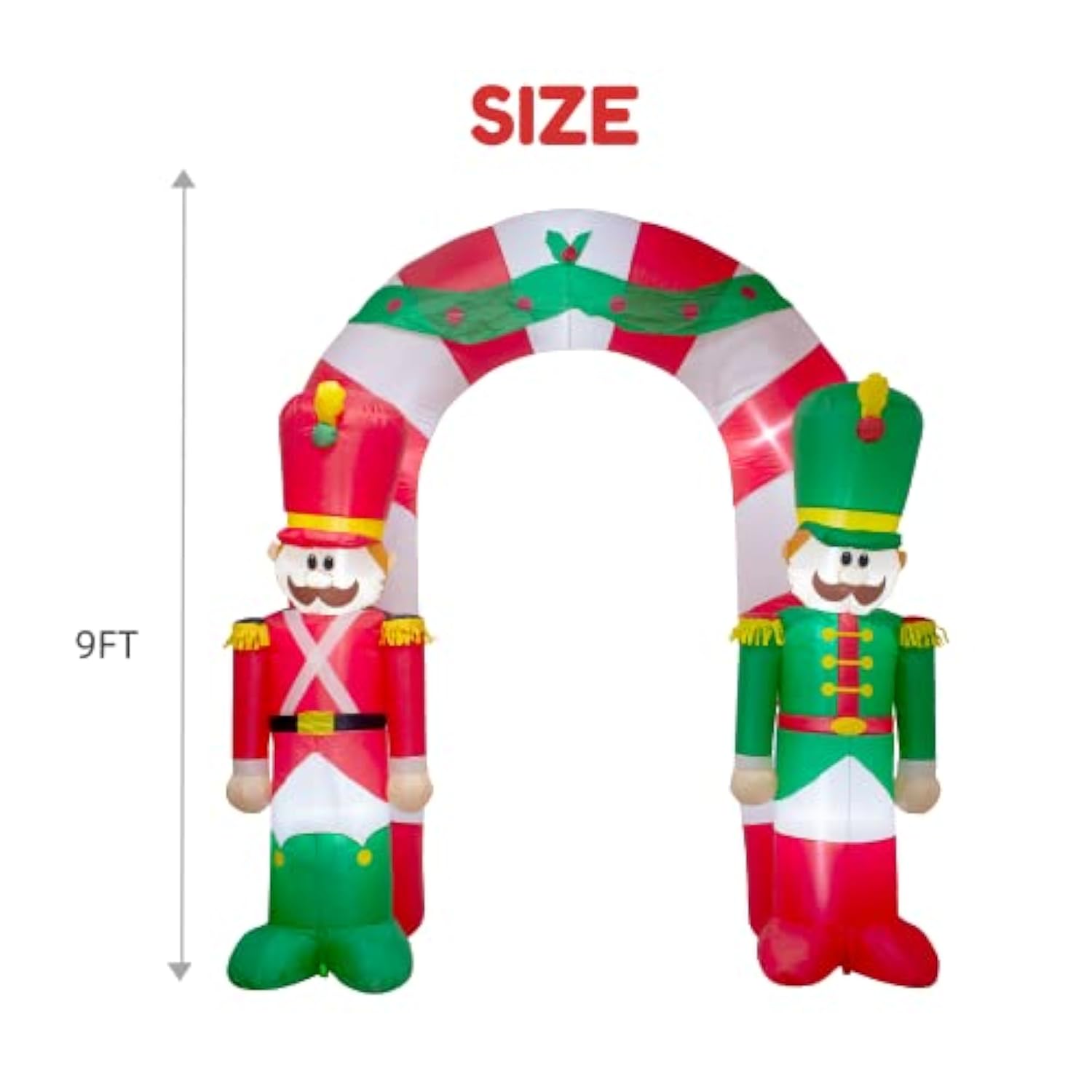9Ft Christmas Inflatable Arch Outdoor Decoration Xmas Inflatable Nutcracker Soldier Archway Decoration With Lights Outdo