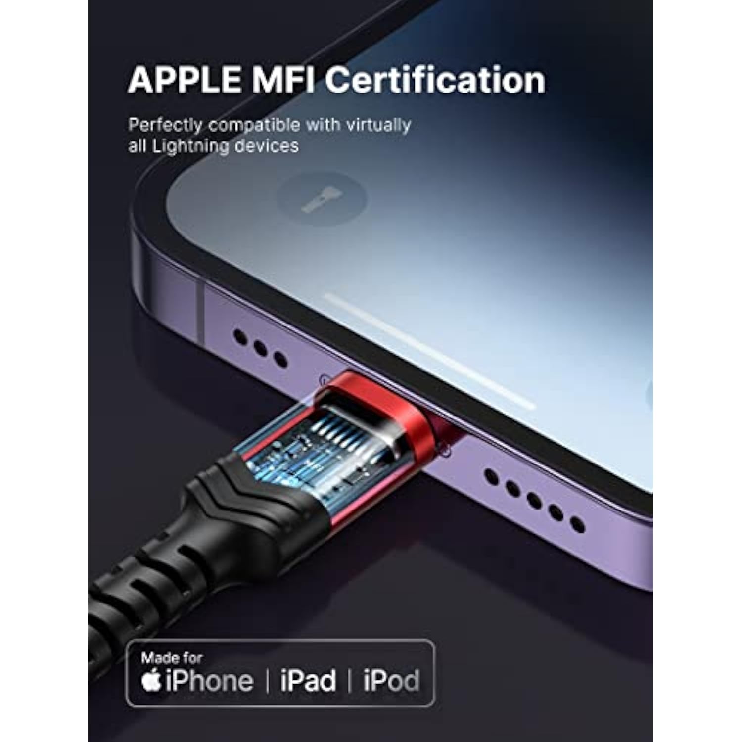 Usb C To Lightning Cable 6Ft, [Apple Mfi Certified] Iphone Cord Compatible With Iphone 14/14 Plus/14 Pro/14 Pro Max/13/13 Mini/13 Pro/13 Pro Max/12 Pro Max/11 Pro Max - Red