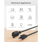 [UL Listed] Cable Matters 2-Pack 16 AWG Heavy Duty 13A Power Extension Cord - 10ft, 3 Prong Power Cord Extension, NEMA 5-15P to NEMA 5-15R, Black