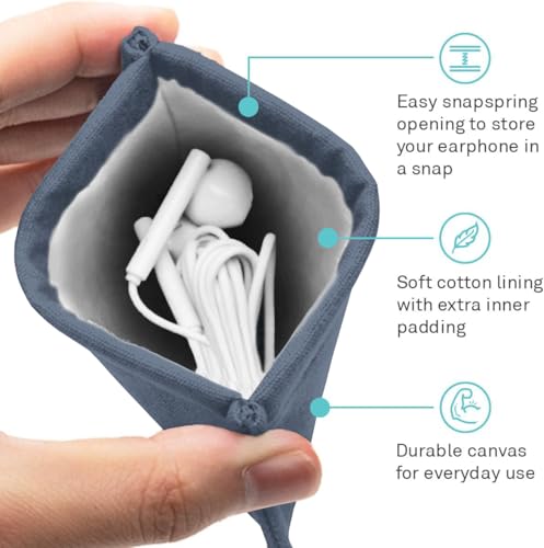 Pocket Snap & Store Mobile Charger Case Pouch, Slate Blue