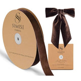 Brown Velvet Ribbon 1'' 25 Yards For Christmas Tree, Gift Wrapping, Flower Bouquet, Wreath Decorations, Bow Making