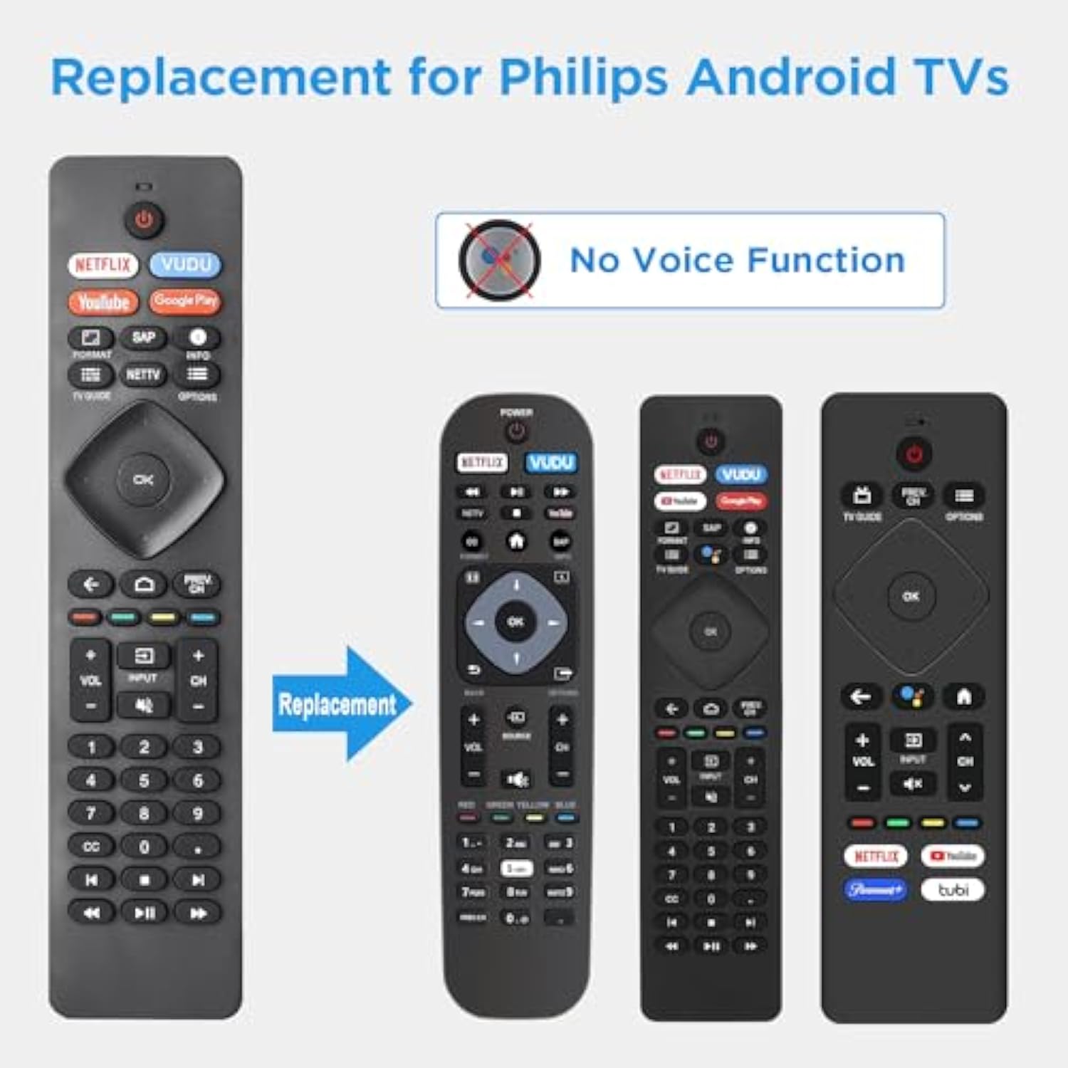Nh800Up Rf402A-V14 Remote Control Replacement For All Philips Android Led Lcd 4K Smart Tv 43Pfl5766/F7 50Pfl5704/F7 55Pfl5604/F7 55Pfl5704/F7 65Pfl5504/F7 65Pfl5704/F7 75Pfl5704/F7 65Pfl5604/P7