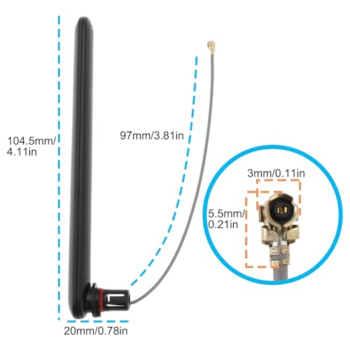 3X Mini Dual Band Wifi Ipex/U.Fl Quick Connect Antenna 2.4Ghz/5.8Ghz 3Dbi, Compatible With Raspberry Pi