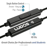Ludos Clamor Wired Earbuds in-Ear Headphones, 5 Years , Earphones with Microphone, Noise Isolating Ear Buds for School, Kids, Women, Small Ear