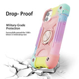 MARKILL Compatible with iPhone 11 Case 6.1 Inch for Girls with 360°Rotate Ring Stand, Military Grade Drop Protection Full Body Cute Case for iPhone 11 (Rainbow Pink)