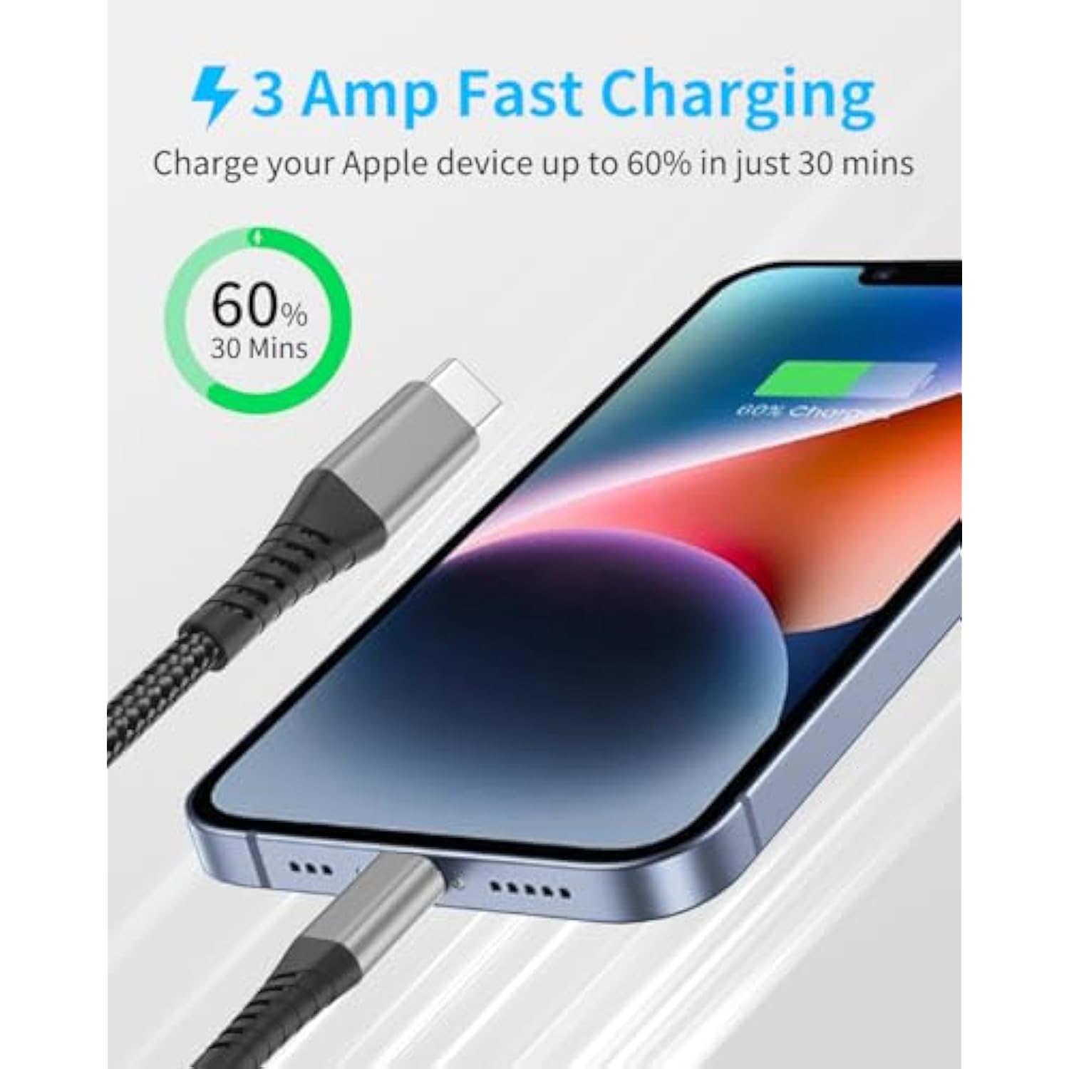 6 Inch Usb C To Lightning Cable, 0.5Ft Short Iphone Charger Fast Charging Cord 3Pack, Nylon Braided Type C Lightning Cable For Iphone 14 13 12 11 Pro Max Xs X Xr 8/Airpods And Charging Station