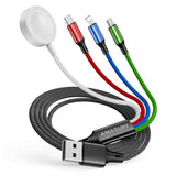 Travel 4 In 1 Iwatch & Iphone Charger,Multi Charging Cable For Apple Watch Charger Usb C Micro Nylon Compatible With Iwatch Ultra/Se/10/9/8/7/6/5/4/3/Iphone 16/15/14/13 Galaxy Phone(4Ft)