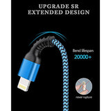 Rapid Charging Iphone Cable, Apple Mfi Certified Extension Charging Usb Wire, Long Braided Data Sync Transfer Power Line For Iphone 14 13 12 11 Pro Max/10/Xs/Xr/Se, Usb To Lightning Cord 10Ft | 2Pcs