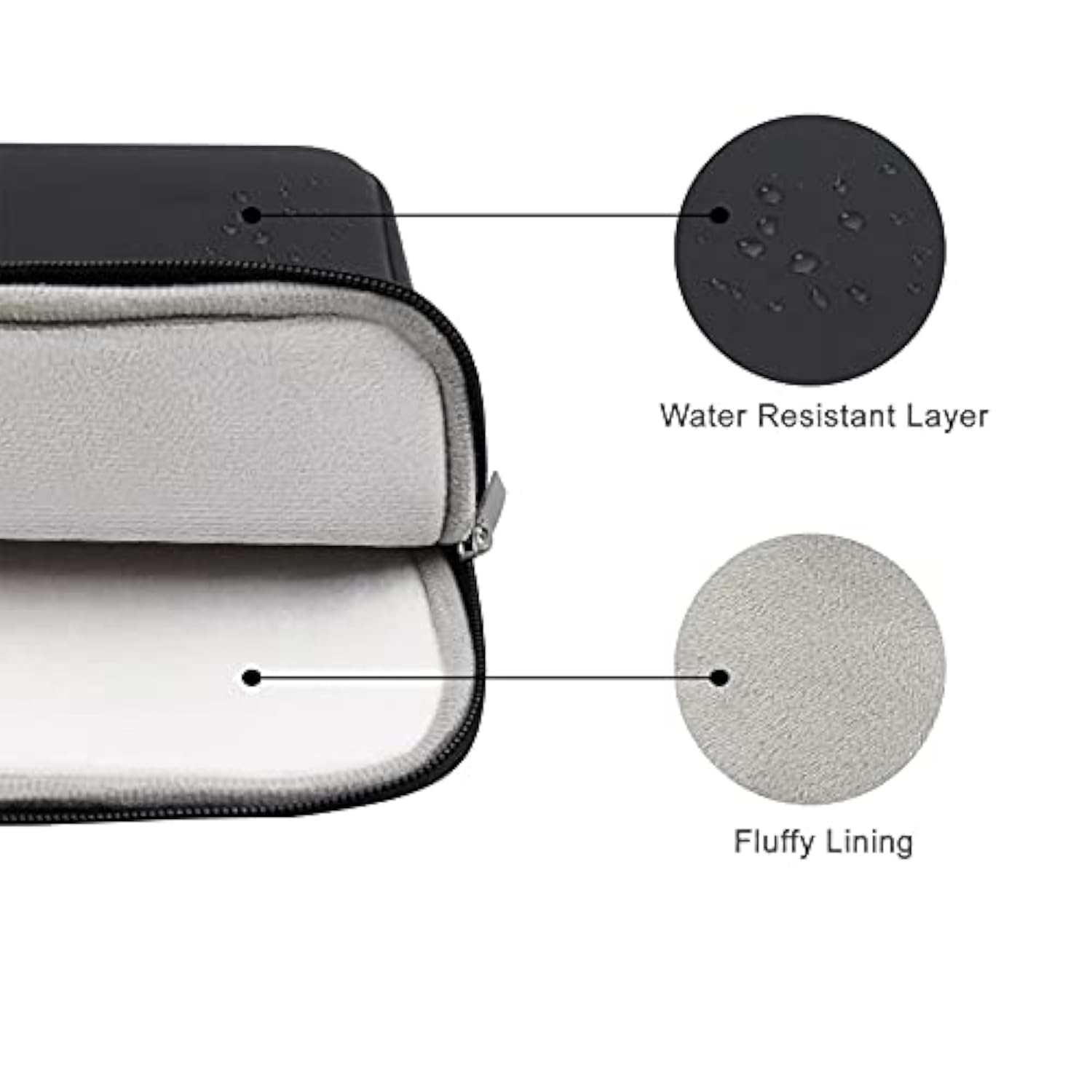 Rainyear 14 Inch Laptop Sleeve Soft Pu Leather Case Protective Water Resistant Zipper Cover Carrying Bag Compatible With 14" Notebook Computer Chromebook, 14 Macbook Pro/Max(Black)