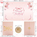 Bow Birthday Decorations For Girls Women Rose Gold Happy Birthday Guest Book To Sign Coquette Birthday Alternative Signature Guestbook Gifts Keepsake Pink Bow Heart Memory Book Card Board Party