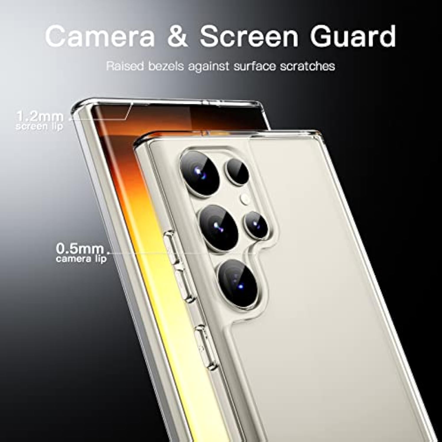 Jetech Case For Samsung Galaxy S23 Ultra 5G 6.8Inch, Nonyellowing Shockproof Bumper Protective Phone Cover, Antiscratch Hard Pc Back (Clear)
