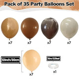 Neutral Brown Balloon Set: 35pcs Khaki, Cream, Mocha, Beige - Baby Shower Decor