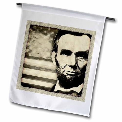 3dRose Abraham Lincoln - President with American 12 x 18 inch Garden Flag