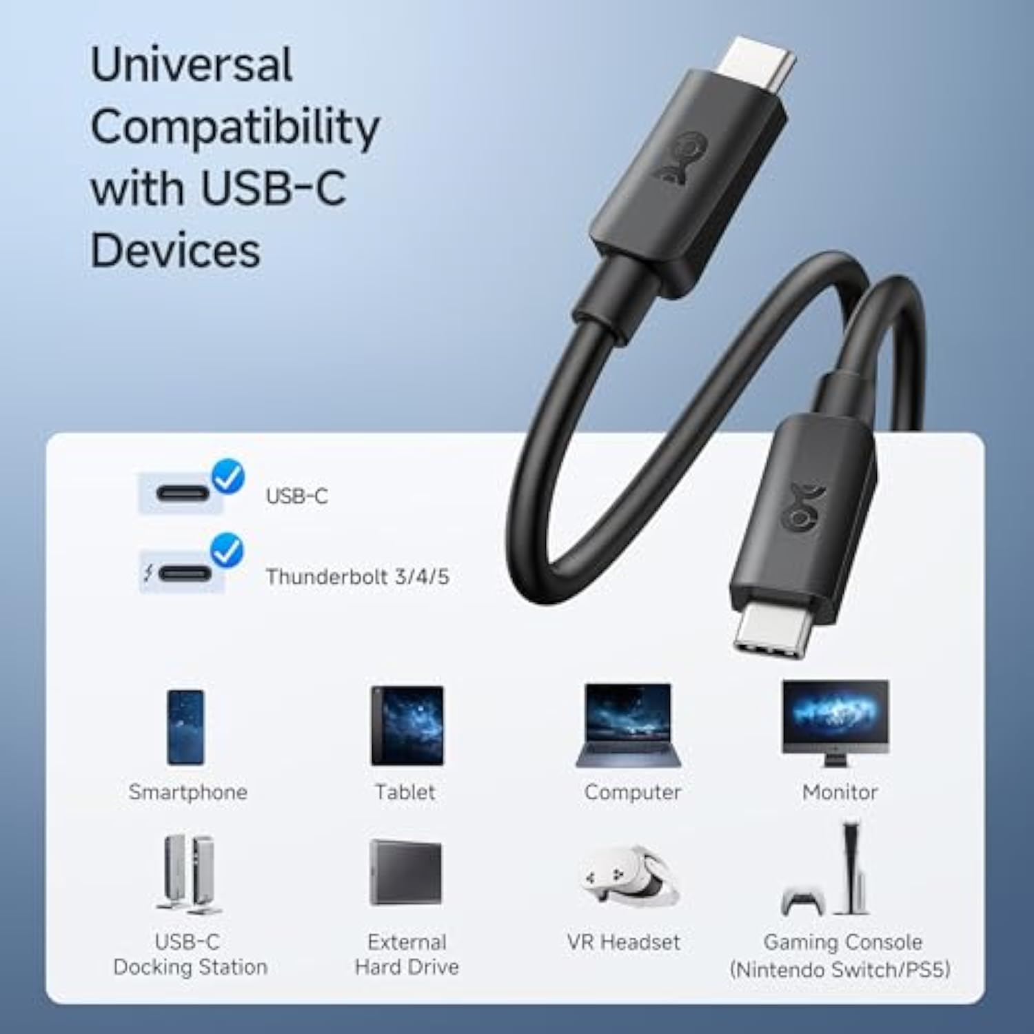 Cable Matters 10Gbps USB C to USB C Monitor Cable 3 ft / 0.9m with 4K 120Hz &