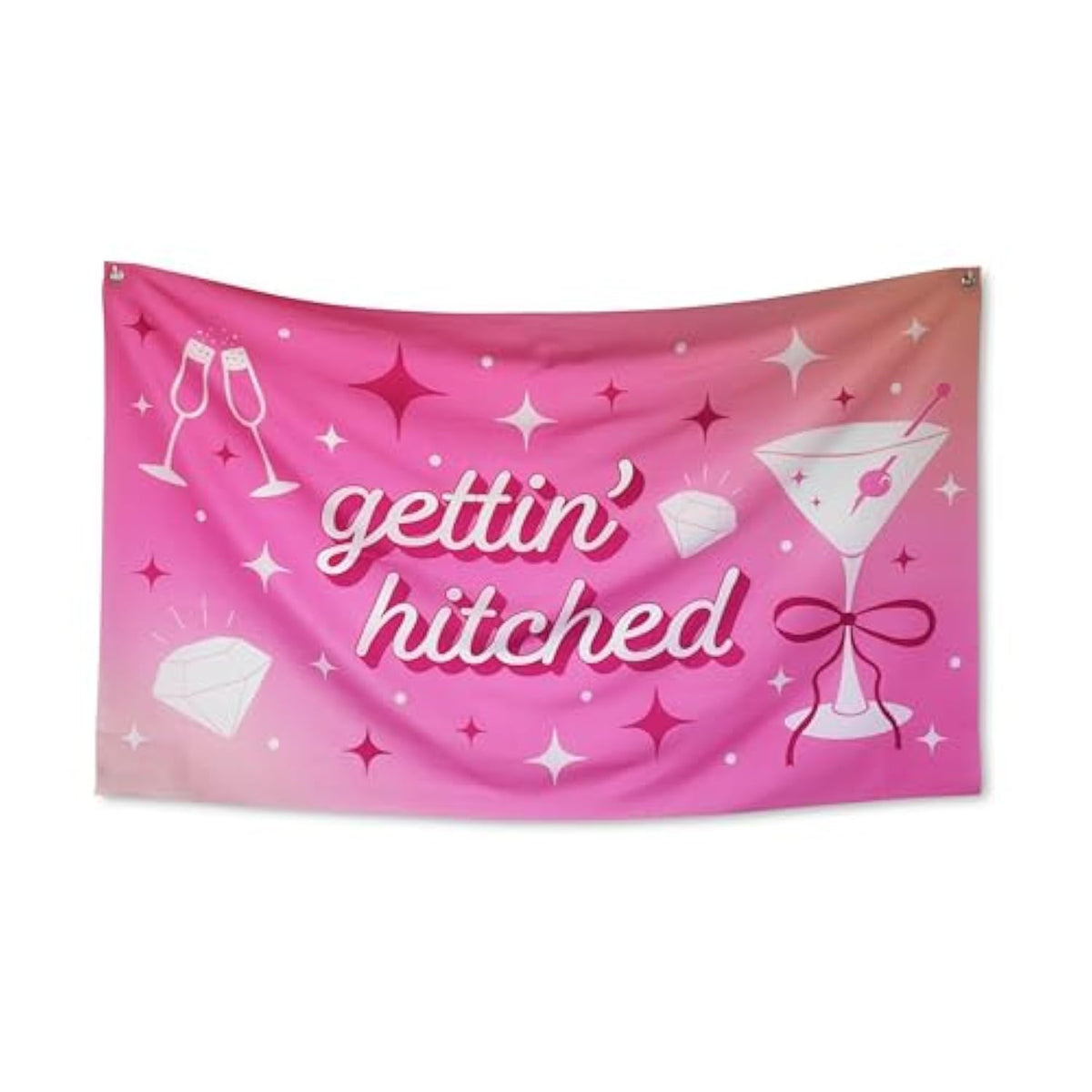 Funny Party Banner 60" X 33" – Hilarious Decoration For Adults, Gag Gift Décor For Him Or Her – Sarcastic, Bold & Reusable Sign -Gettin' Hitched