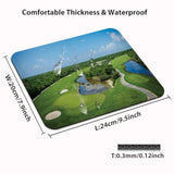 9.5"X 7.9" Mouse Pad (Golf Course Scene), Non-Slip Mat For Desk, Smooth Surface For Gaming & Office Work, Panoramic Real Picturesque Of A Field Forest Greenery In The Open