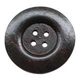 30Pcs 40Mm Brown Round Wood Buttons 4 Holes Craft Sewing Button