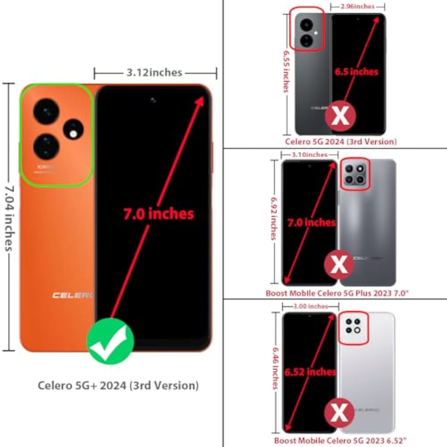 Compatible For Boost Mobile Celero 5G + Plus 2024 (3Rd Version) Case, Tempered Glass Screen Protector Hybrid Shockproof Metallic Brush Finish Celero3 5G + Phone Case (Mandala)