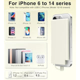 Thin Portable Charger For Phone With Built In Lightning Cable- 5000Mah Slim Travel Power Bank Compatible With Iphone 14/13/12/11/X/8/7/6/5 Series Thin Battery Pack (Not For Iphone 16 15 Series)