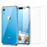 Iphone Xr Clear Case & Screen Protector | 2 In 1 Bundle Package | 2 Tempered Glass Screen Protectors | Crystal Clear Transparent Soft Case | Shockproof Bumpers | Slim Fit |