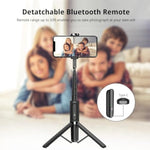 Selfie Stick Tripod, Extendable 3 In 1 Aluminum Bluetooth Selfie Stick With Wireless Remote And Tripod Stand For Iphone 16/15/14/13/12/11 Pro Max/Xs Max/Xs/Xr/X/8/7, Samsung Smartphones Black