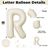 40 Inch Beige MR & MRS Balloons for Wedding Decor, Large Cream Mr and Mrs Foil Balloon Letter, Ivory White Sand Mr to Mrs Banner Sign for Bride Groom Engagement Couple Sweetheart Party Decorations