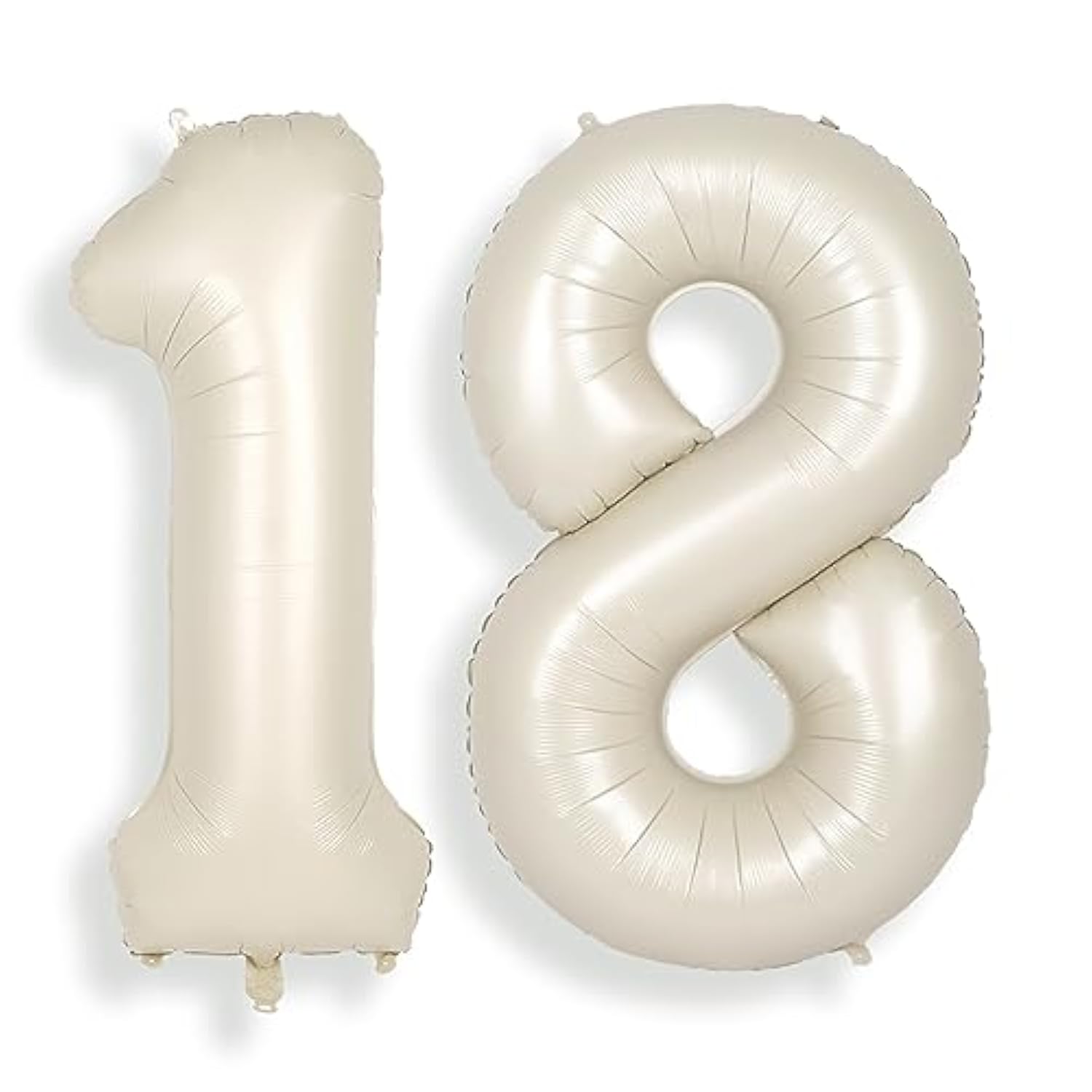 40 Inch Cream White Large 18 Number Balloons Big Foil Helium Number Balloons 0-9 Jumbo Happy 18Th Mylar Birthday Party Decorations For Boy Or Girl 81 Anniversary Party Supplies