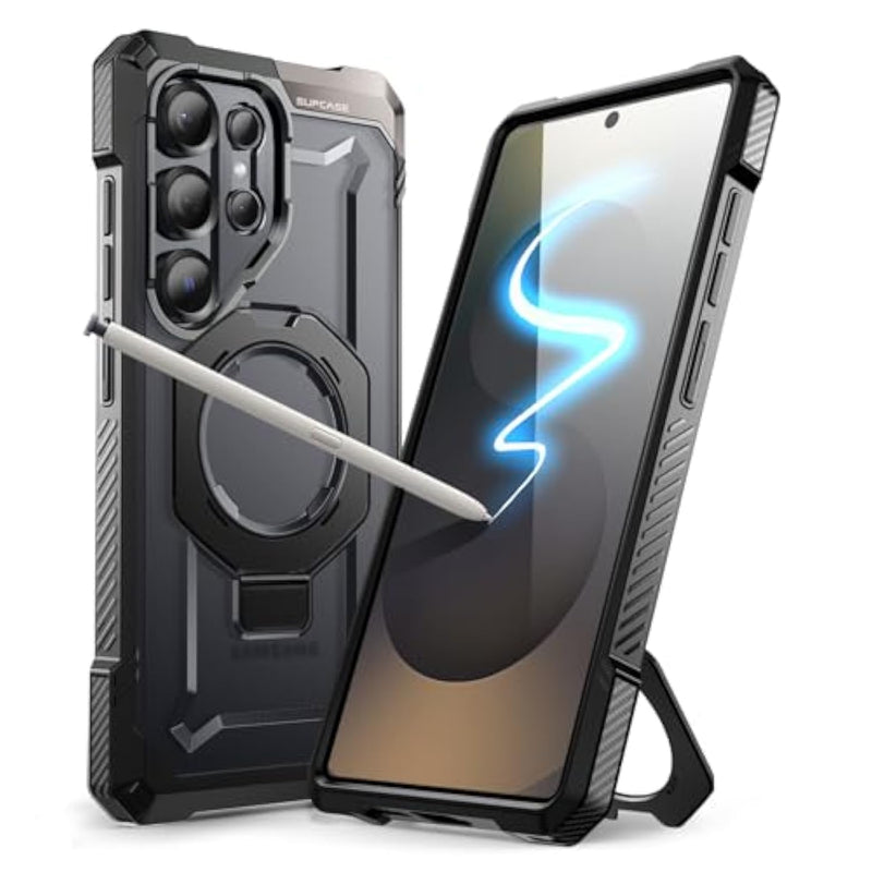 SUPCASE for Samsung Galaxy S25 Ultra Case with Stand (Unicorn Beetle Grip), [S Pen Friendly] [Compatible with MagSafe] [Military-Grade Protection] Magnetic Phone Case for S25 Ultra 6.9 Inch, Black