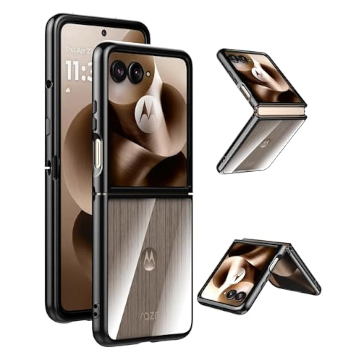 Case For Motorola Razr Ultra 2025 - Crystal Clear Hard Back + Soft Tpu Bumper Shockproof Cover Phone Case For Moto Razr Ultra 2025 - Black Transparent