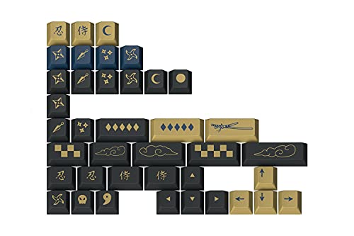 Redsuns Gmk Blue Samurai Custom Mechanical Keyboard Novelty Keycap Set - 39-Keys, Doubleshot Abs, Cherry Profile (Blue, Novelties) (Mdx-35037-4)