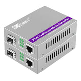A Pair Of Gigabit Sfp To Rj45 Converter, Fiber To Ethernet Media Converter With Sfp Slot (Without Module), Plug & Play, 10/100/1000 Base-T Compatible, Auto-Negotiation & Jumbo Frame Support