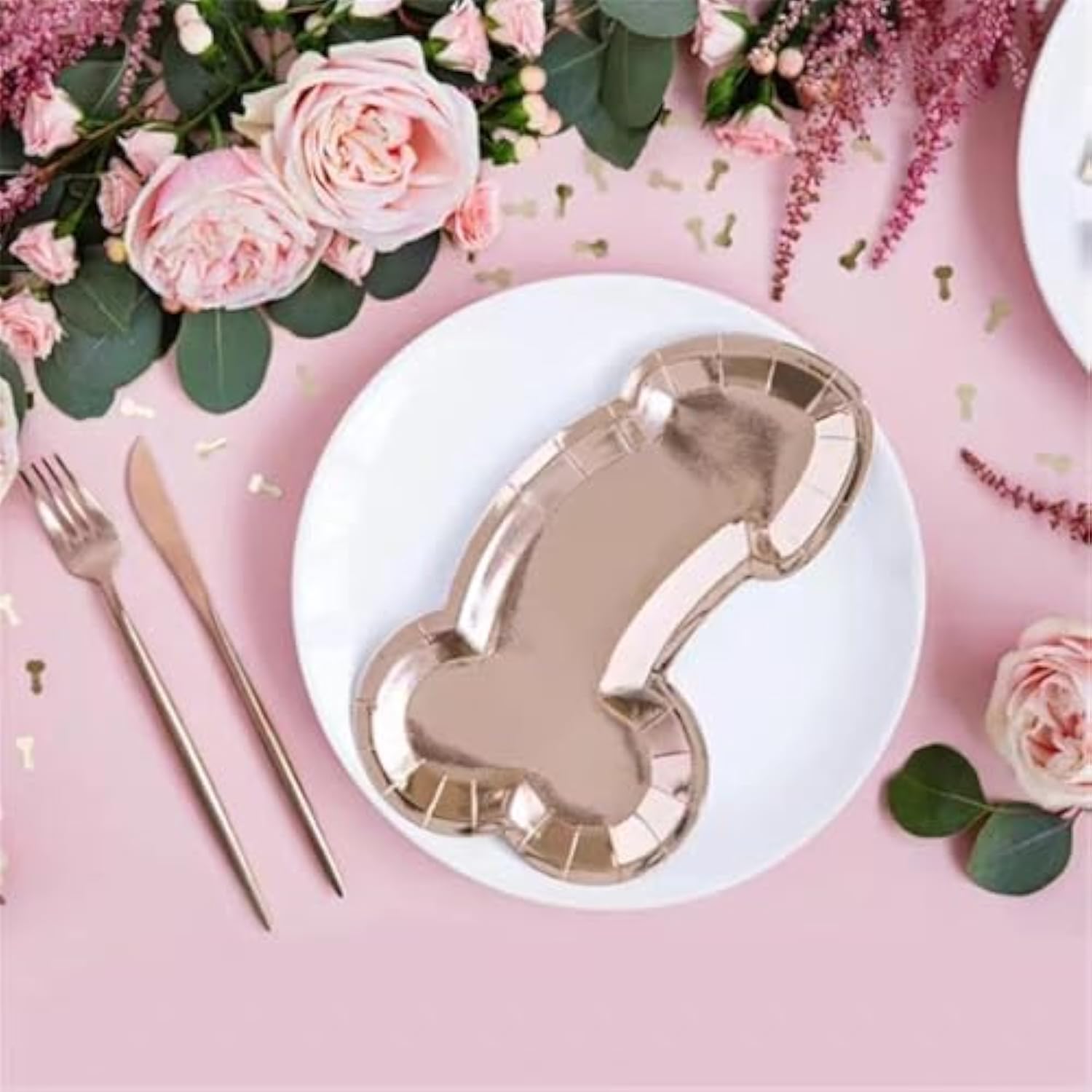 20 Pcs Disposable Party Pates Funny Paper Plates Set Glitter Bachelorette Party Favors Decorations Bridal Showers Bride To Be Supplies Rose Gold Bachelorette Party Decoration Supplies