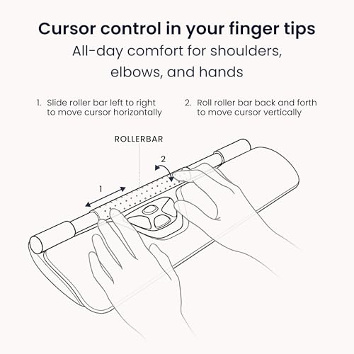 Rollermouse Red Ergonomic Mouse For Shoulder Forearm Wrist Strain Relief For Rsi Carpal Tunnel Centered Rollerbar 6 Customizable Buttons 10 Speed Settings Mac/Pc Compatible Wireless - Regular