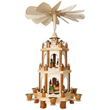 Wooden Christmas Pyramid - 18 Inches - 3 Tier Carousel - Nativity Play