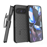 For Pixel 10/10 Pro Holster Case With Belt Clip & Kickstand, 2-In-1Rugged Bumper Cover Full-Body Military Grade Protection (Black)