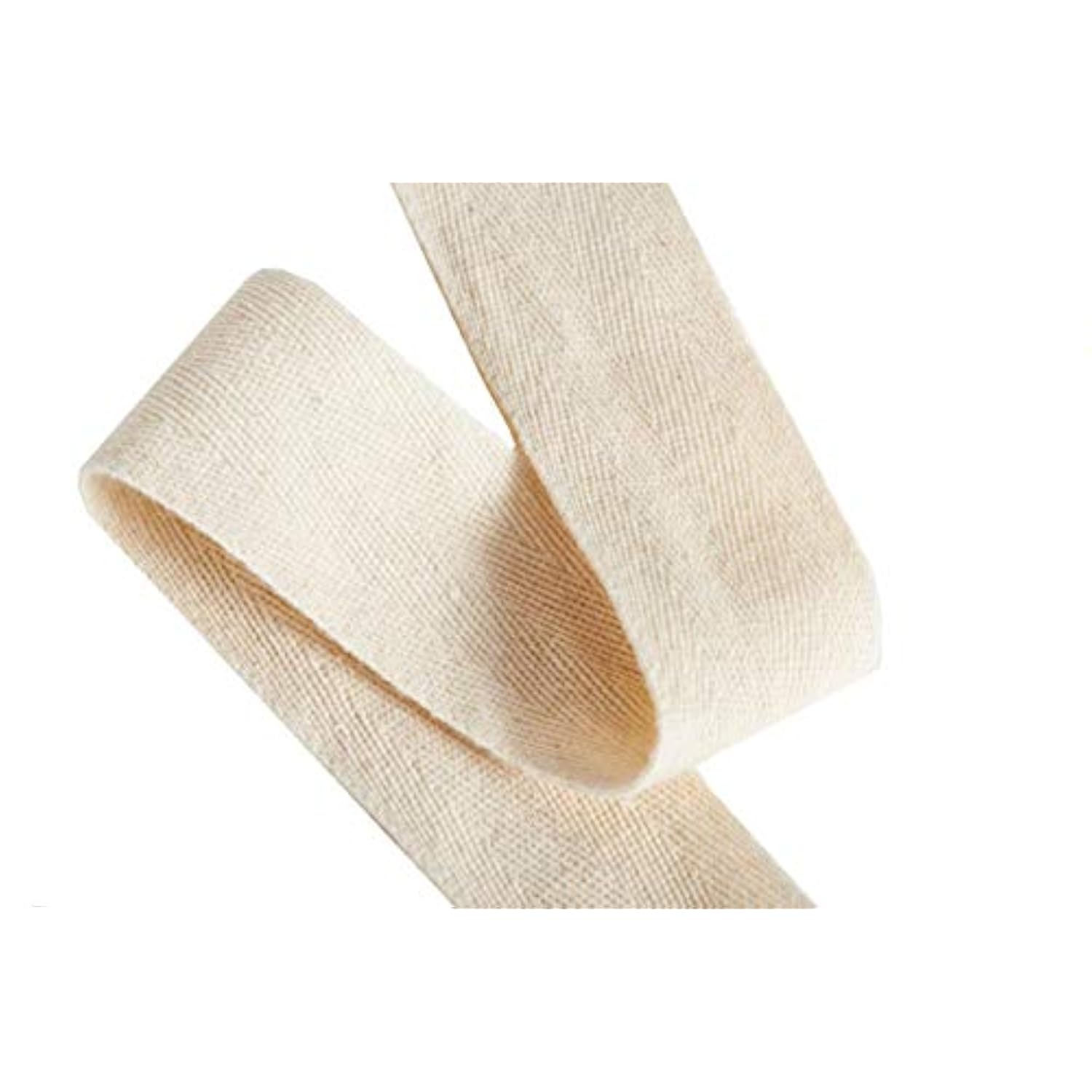 50 Yards Cotton Twill Tape Ribbon 3/4 Inch, Soft Natural Webbing Tape