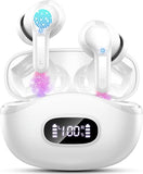 Wireless Earbuds, 2025 Bluetooth 5.4 Headphones Bass Stereo, Ear Buds with 4 Mics ENC Noise Cancelling, Bluetooth Earbuds 48H Playtime LED Display