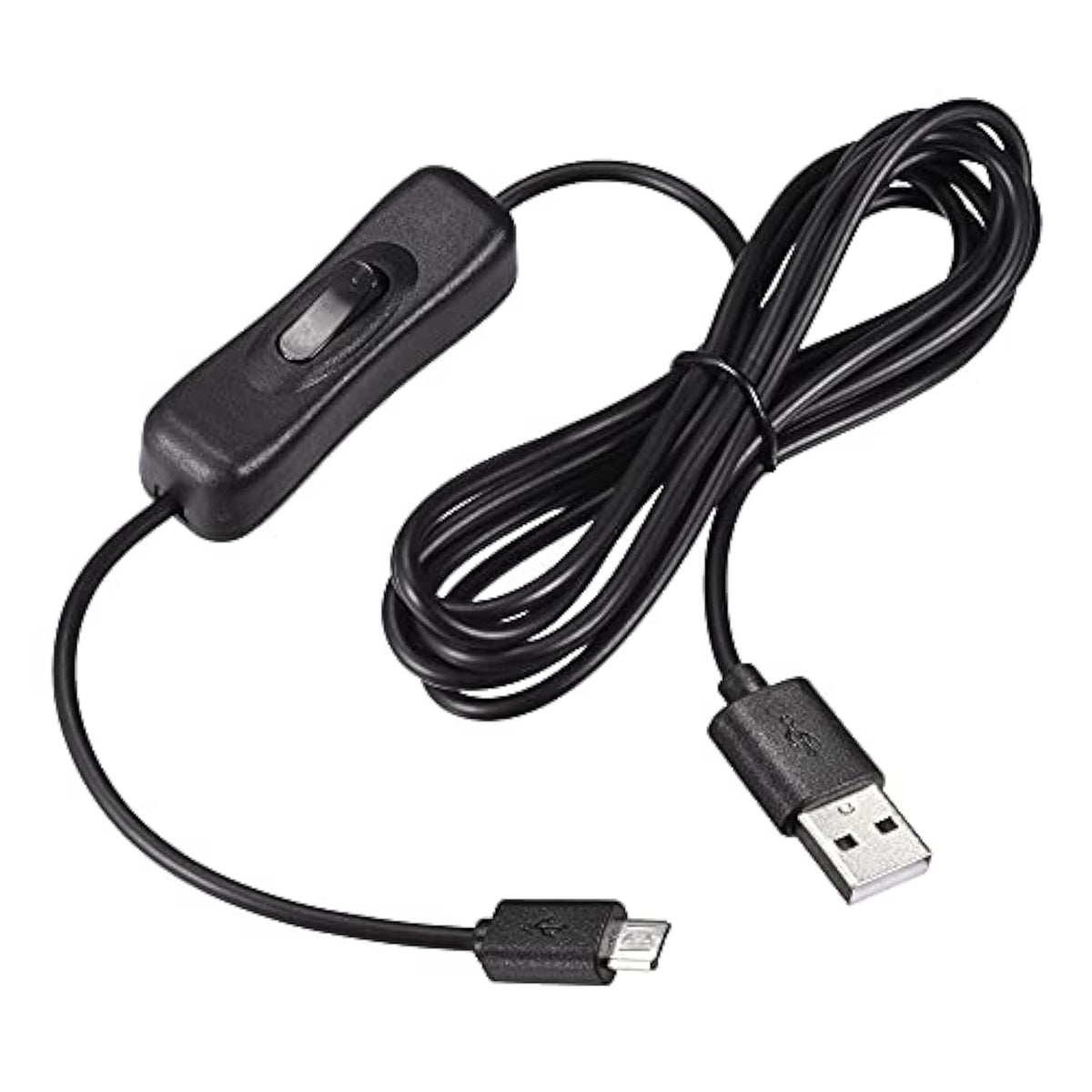 Usb Cable With On/Off Switch, Usb Male To Micro Usb Male Extension Cord 2M Bla