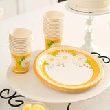 Daisy Paper Plates & Napkins Set for Birthday, Mother’s Day, Easter - 24 pcs