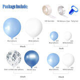 122pcs Blue Balloon Garland Kit – Metallic Blue, White & Silver Confetti Balloons for Parties
