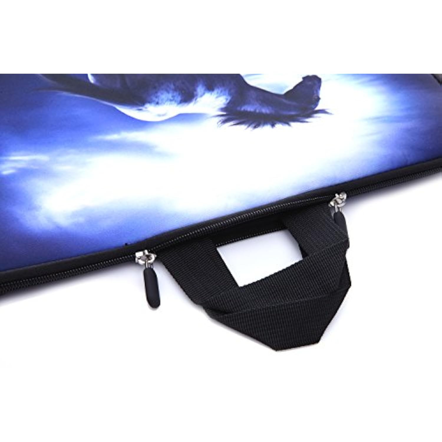 13.3-Inch To 14-Inch Laptop Sleeve Case Neoprene Carrying Bag With Hidden Handles For Macbook/Notebook/Ultrabook/Chromebooks (Blue Horse)