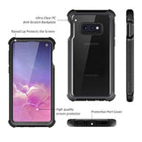 Galaxy S10E Case With Built-In Screen Protector Clear Rugged Full Body Protective Shockproof Hard Back Defender Dual Layer Heavy Duty Bumper Cover Case For Samsung Galaxy S10E - Black
